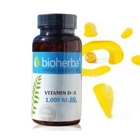Витамин D3 - за здрави кости и силен имунитет, Bioherba, 1000 IU, 60 капс.