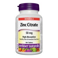Цинк цитрат, Webber Naturals, 50 mg, 180 табл.