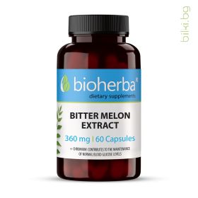 Горчив пъпеш екстракт - висока кръвна захар и диабет, Bioherba, 360 мг, 60 капсули