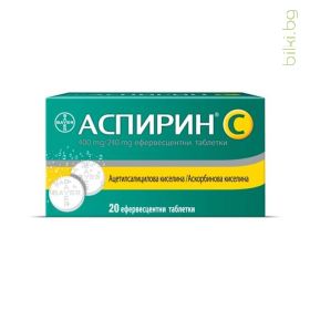 Аспирин С, Aspirin C, при простуда и грип, 20 разтворими таблетки