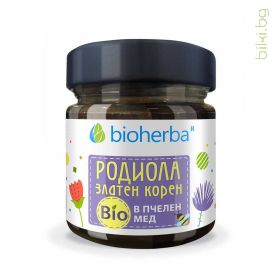 Родиола, Златен корен в Био Пчелен мед, Bioherba, 280 грама, биохерба, билков мед, мед с билки