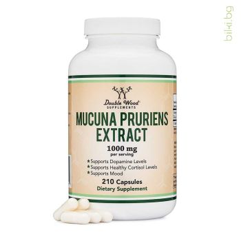 Мукуна Пруриенс екстракт, Double Wood, 210 капсули, Mucuna Pruriens