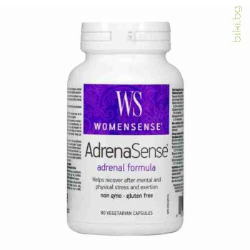 adrenasense, natural factors, нормална функция надбъбречни жлези, кортизол нормални нива, адреналин контрол, стрес адаптация, безсъние, спокоен сън, адаптоген, хранителна добавка за релакс