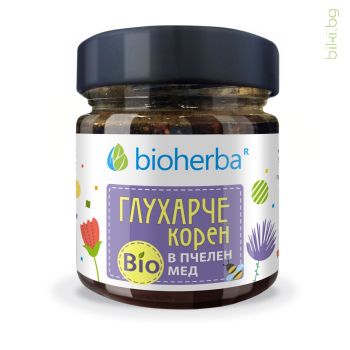 Глухарче в Био Пчелен мед, 280 грама, биохерба, bioherba,билков мед, мед с билки, глухарче корен, цена