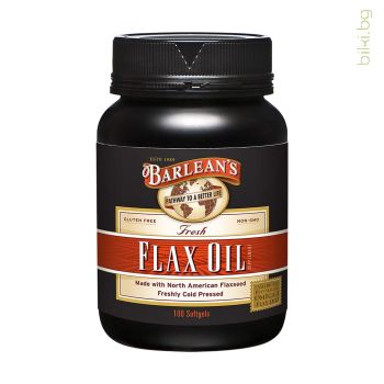 ленено масло, Барлийнс, Barlean's flax oil, softgel, капсули