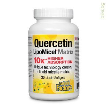 кверцетин, lipoMicel, matrix, quercetin, natural factors, кверцетин имунитет, кверцетин хранителна добавка, имунна система, силен имунитет, антиоксидант