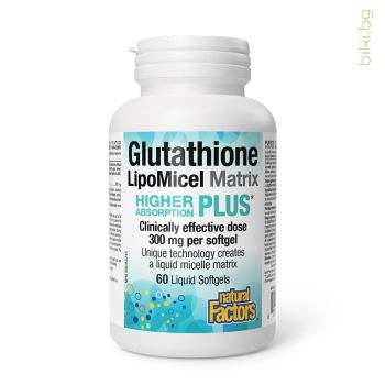 Глутатион LipoMicel Matrix 300 mg 60 капсули, natural factors, glutathione