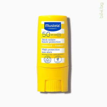 Mustela Слънцезащитен стик SPF50, бебета, деца