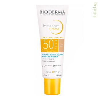 photoderm, max, bioderma,spf50, биодерма, фотодерм, слънцезащитен, оцветен, тониран,крем