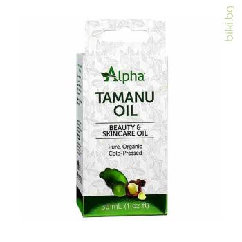 масло от таману, natural factors, maslo tamanu, oil, акне, суха, кожа, сърбеж, скалп, косопад, calophyllum inophyllum, студенопресовано, органик, пречистено