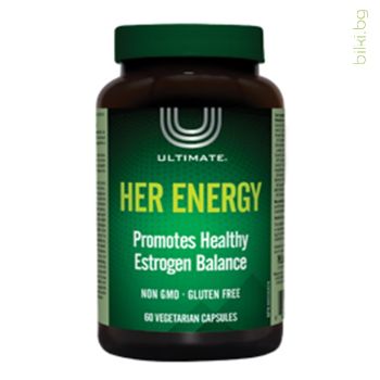 ultimate her energy, natural factors, естроген баланс формула, баланс хормони жени, метаболизъм, хормонален баланс