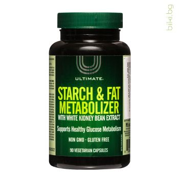 ultimate starch and fat metabolizer, natural factors, глюкозен метаболизъм, разграждане мазнини, изгаряне мазнини, хранителна добавка отслабване